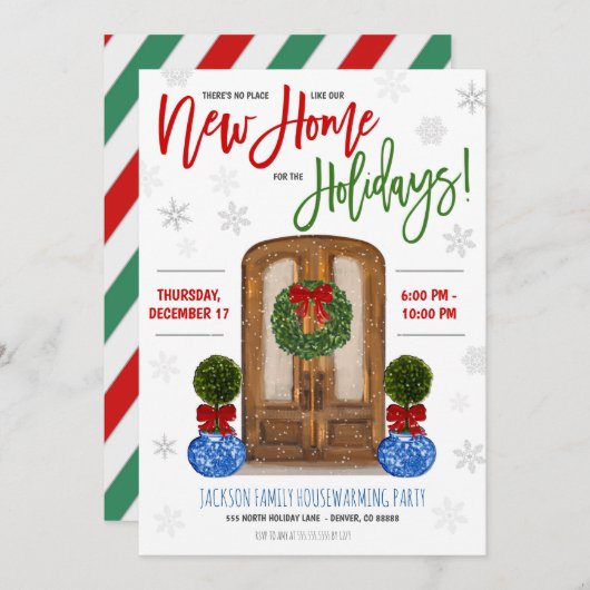 休日引っ越し祝いパーティーパーティの招待状 招待状 (正面/裏面)