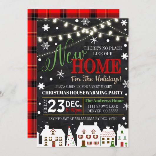 休日引っ越し祝いパーティーパーティの招待状 招待状 (正面/裏面)