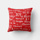 休日引用文 |クリスマス・ワード赤 クッション (裏面)