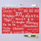 休日引用文 |クリスマス・ワード赤 薄葉紙 (クラフト)