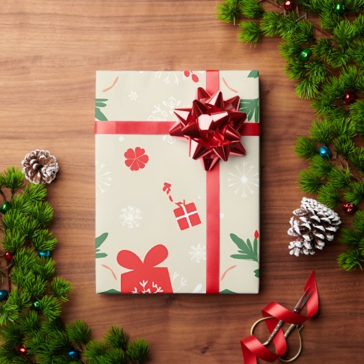 休日応援ギフトラップパターン ラッピングペーパー (クリスマスギフト)