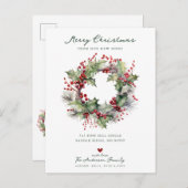 休日応援クリスマスの引越し告知 案内ポストカード (正面/裏面)