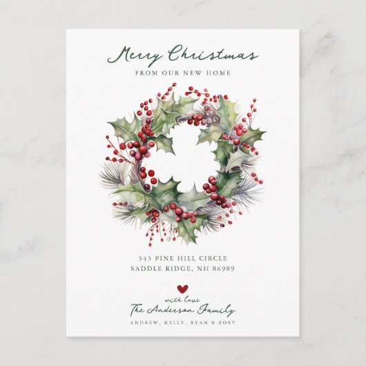 休日応援クリスマスの引越し告知 案内ポストカード (正面)