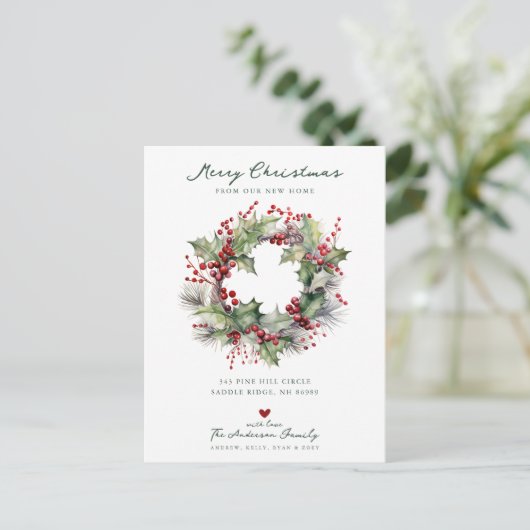 休日応援クリスマスの引越し告知 案内ポストカード (スタンド正面)