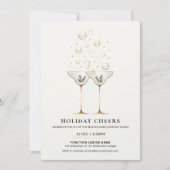 休日応援クリスマスパーティの招待状 ミニマル シーズンカード (正面)