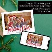 休日応援タイポグラフィフォトクリスマス シーズンカード