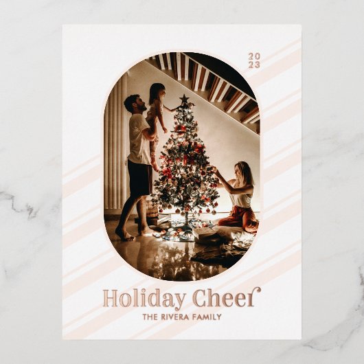 休日応援フォトクリスマスバラ金ゴールドフォイルカード 箔シーズンポストカード (正面)