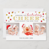 休日応援モダンフォトコラージュクリスマスカード シーズンカード (正面)