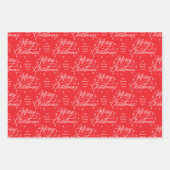 休日応援レトロオーナメントファミリーネームクリスマス ラッピングペーパーシート (正面3)