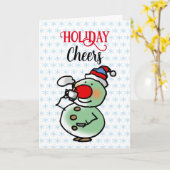 休日応援雪だるま カード (黄色い花)