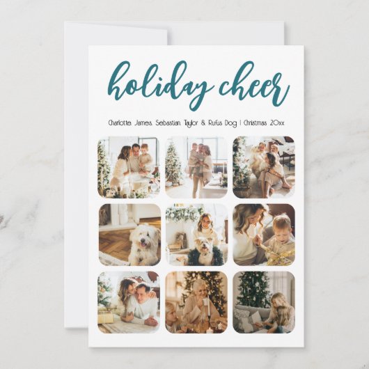 休日応援12フォトクリスマスクリスマスフォトパーソナライズされた シーズンカード (正面)