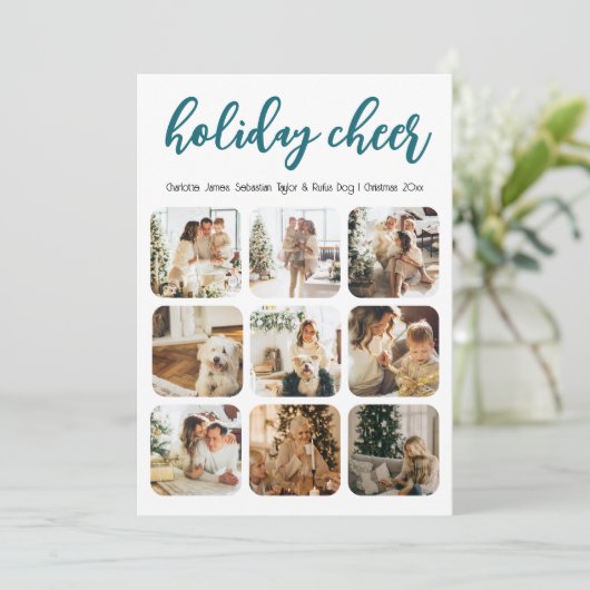 休日応援12フォトクリスマスクリスマスフォトパーソナライズされた シーズンカード (スタンド正面)