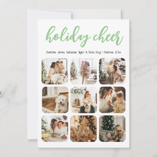 休日応援12フォトクリスマスクリスマスフォトパーソナライズされた シーズンカード (正面)