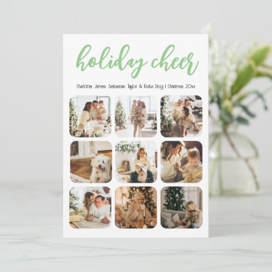 休日応援12フォトクリスマスクリスマスフォトパーソナライズされた シーズンカード (スタンド正面)