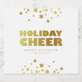 休日応援 |おもしろいクリスマスホワイト&金ゴールド ビールラベル (シングルラベル)