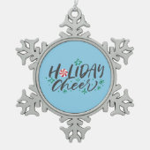 休日応援 スノーフレークピューターオーナメント (正面)