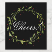 休日応援!リースカスタムクリスマス ワインラベル (シングルラベル)