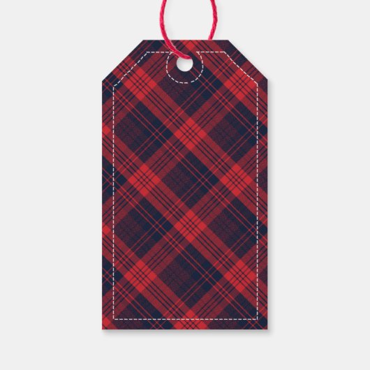 休日応援 | Red Buffalo Plaidムースクリスマス ギフトタグ (裏面)