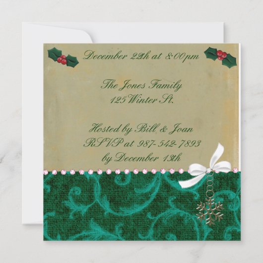 休日招待状 招待状 (裏面)