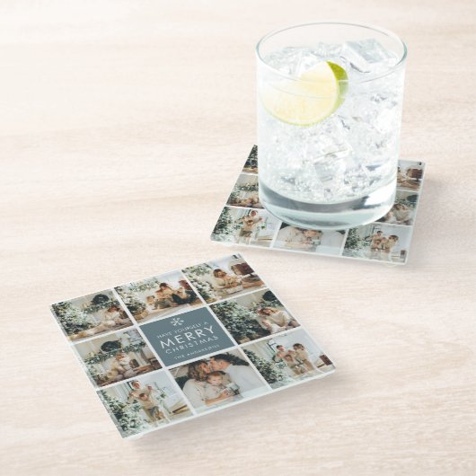 休日数々のの写真 |メリークリスマス |ギフト ガラスコースター (アングル)