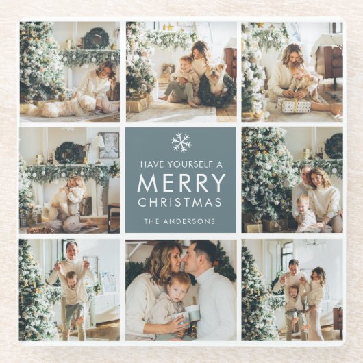 休日数々のの写真 |メリークリスマス |ギフト ガラスコースター (正面)