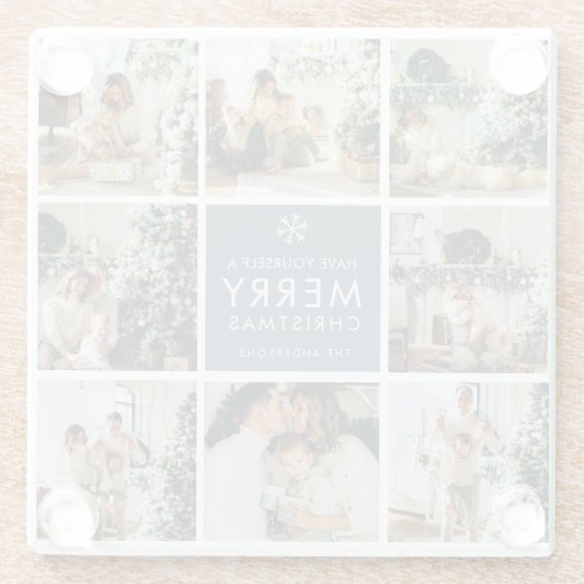 休日数々のの写真 |メリークリスマス |ギフト ガラスコースター (裏面)