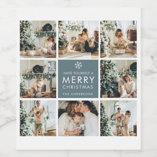 休日数々のの写真 |メリークリスマス |ギフト ワインラベル (シングルラベル)