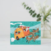 休日旅行のレトロのクリスマスの郵便はがき シーズンポストカード (スタンド正面)