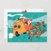 休日旅行のレトロのクリスマスの郵便はがき シーズンポストカード (正面/裏面)