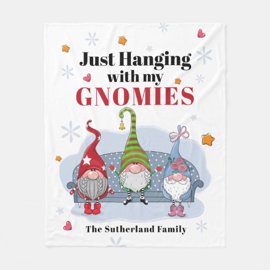休日格言パーソナライズされたクリスマスファミリー フリースブランケット (正面)