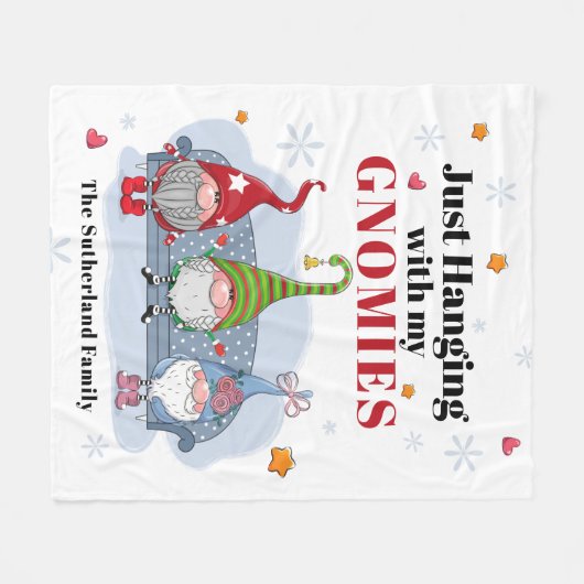 休日格言パーソナライズされたクリスマスファミリー フリースブランケット (正面(横))