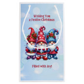 休日格言パーソナライズされたクリスマス スモールペーパーバッグ (裏面)