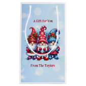 休日格言パーソナライズされたクリスマス スモールペーパーバッグ (正面)