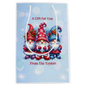 休日格言パーソナライズされたクリスマス ミディアムペーパーバッグ (正面)