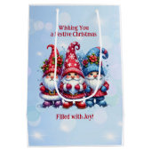 休日格言パーソナライズされたクリスマス ミディアムペーパーバッグ (裏面)