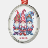 休日格言パーソナライズされたクリスマス メタルオーナメント (左)