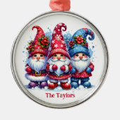 休日格言パーソナライズされたクリスマス メタルオーナメント (正面)