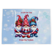 休日格言パーソナライズされたクリスマス ラージペーパーバッグ (正面)