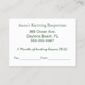 休日灯企業の券事業 割引カード (裏面)