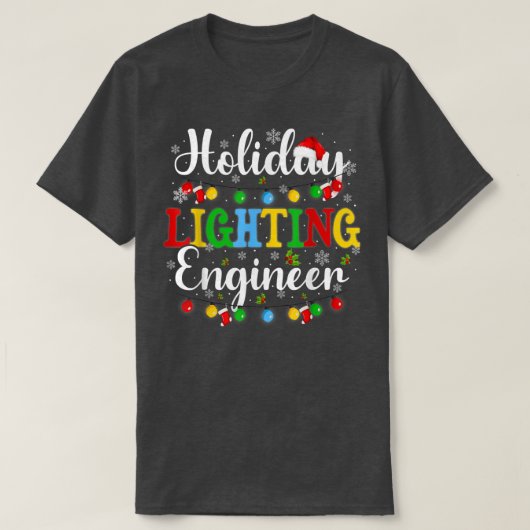 休日照明エンジニアクリスマスライトメンズ Tシャツ (デザイン正面)