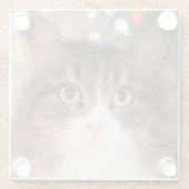 休日猫ガラスのコースター ガラスコースター (裏面)