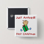 休日男の赤ちゃんTシャツとギフトが到着したばかり 缶バッジ (正面&裏面)