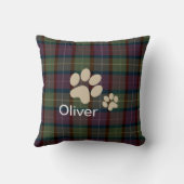 休日秋クリスマスドッグカスタムタータンチェック追加プレイド クッション (裏面)