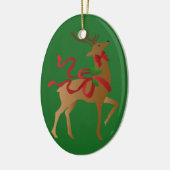 休日素晴らしトナカイ セラミックオーナメント (左)