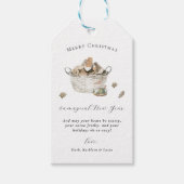 休日素朴チャーム | クリスマスホリデーギフトラベル ギフトタグ (正面)