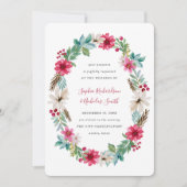 休日結婚の |冬の水彩花 招待状 (正面)