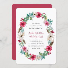 休日結婚の |冬の水彩花 招待状