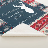 休日編み物パターンクリスマスパーソナライズされた シェルパブランケット (3/4)