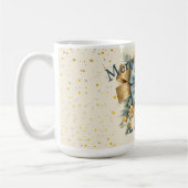 休日花模様とボウメリークリスマスホリデー コーヒーマグカップ (左)