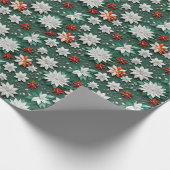休日花模様のラッピング紙 ラッピングペーパー (角)